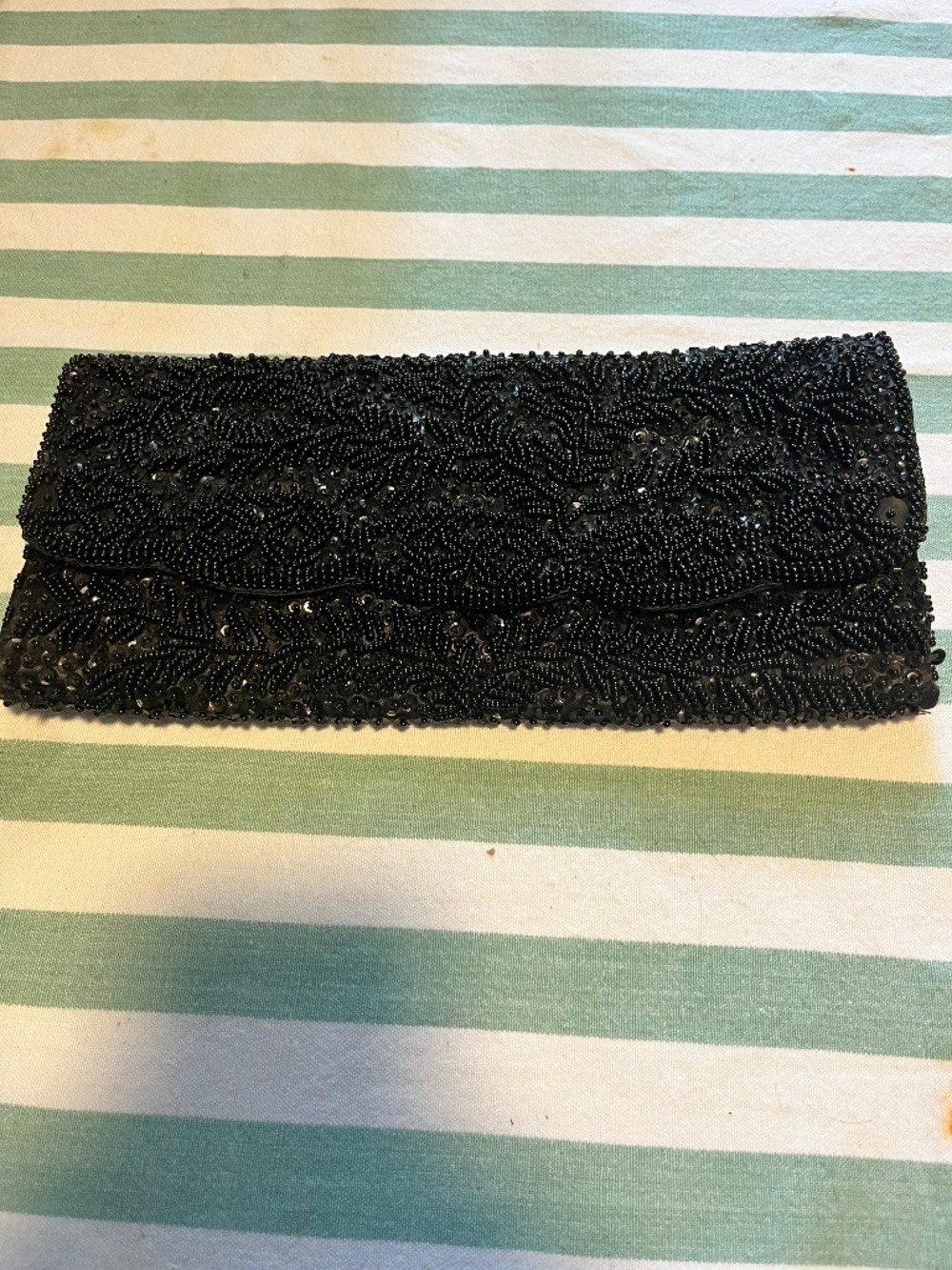 Black vintage 1950's/60's beaded evening bag